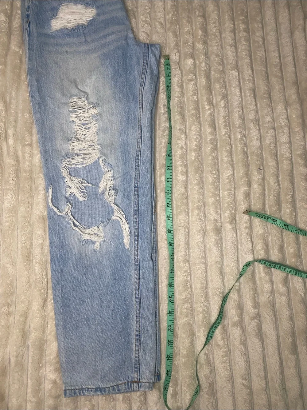 Aeropostale Light Blue Distressed Mom Jeans Size 2